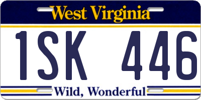 WV license plate 1SK446