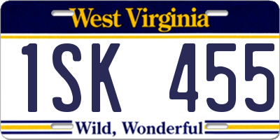 WV license plate 1SK455