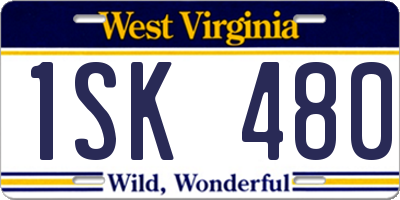 WV license plate 1SK480