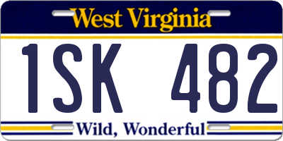 WV license plate 1SK482