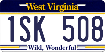 WV license plate 1SK508