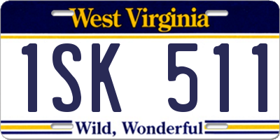 WV license plate 1SK511
