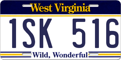 WV license plate 1SK516