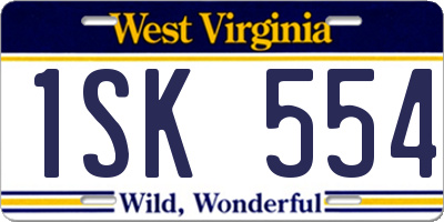WV license plate 1SK554
