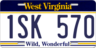 WV license plate 1SK570