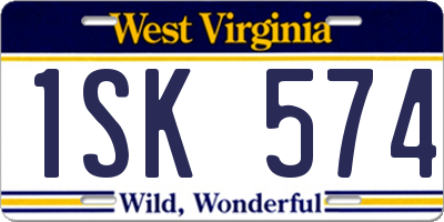 WV license plate 1SK574