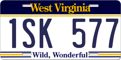 WV license plate 1SK577