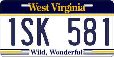 WV license plate 1SK581