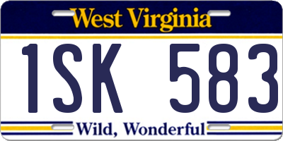 WV license plate 1SK583