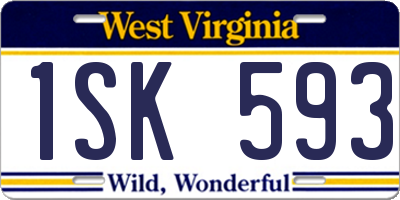 WV license plate 1SK593