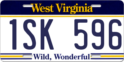 WV license plate 1SK596