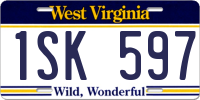 WV license plate 1SK597