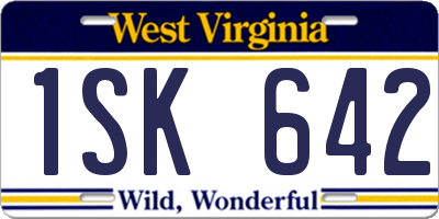 WV license plate 1SK642
