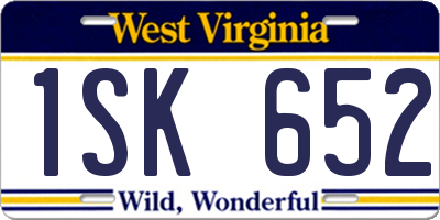 WV license plate 1SK652