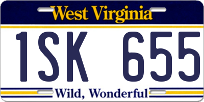 WV license plate 1SK655