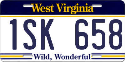 WV license plate 1SK658