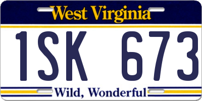 WV license plate 1SK673