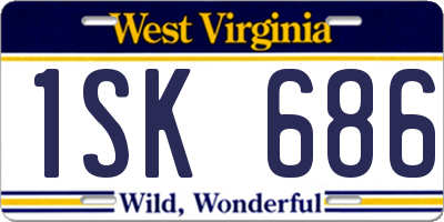 WV license plate 1SK686