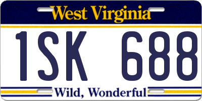 WV license plate 1SK688