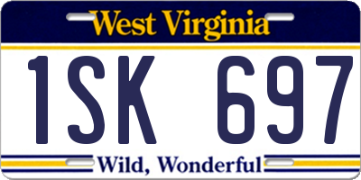 WV license plate 1SK697