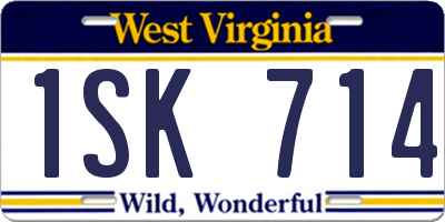 WV license plate 1SK714
