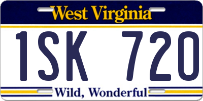 WV license plate 1SK720