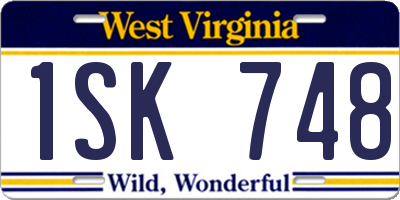 WV license plate 1SK748
