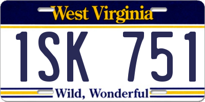 WV license plate 1SK751