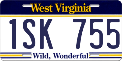 WV license plate 1SK755