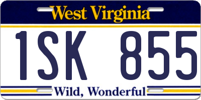 WV license plate 1SK855