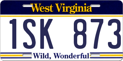 WV license plate 1SK873