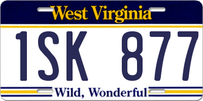 WV license plate 1SK877