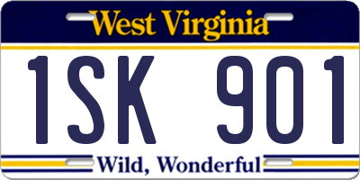 WV license plate 1SK901