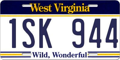 WV license plate 1SK944
