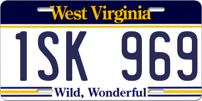 WV license plate 1SK969