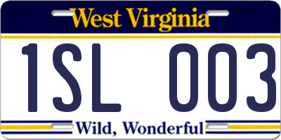 WV license plate 1SL003