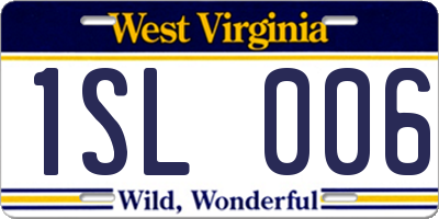 WV license plate 1SL006