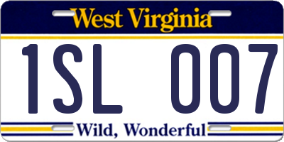 WV license plate 1SL007