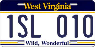 WV license plate 1SL010