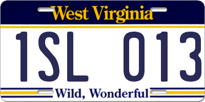 WV license plate 1SL013