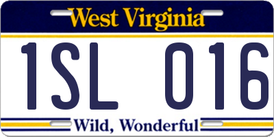WV license plate 1SL016