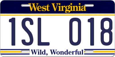 WV license plate 1SL018