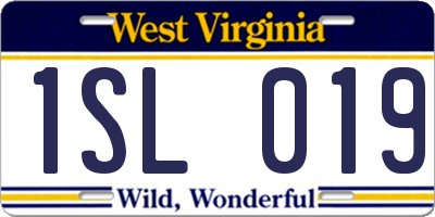 WV license plate 1SL019