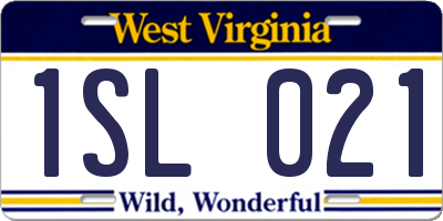 WV license plate 1SL021