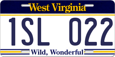 WV license plate 1SL022