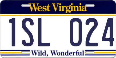 WV license plate 1SL024