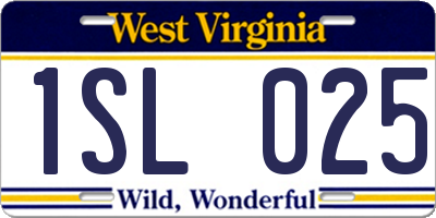 WV license plate 1SL025