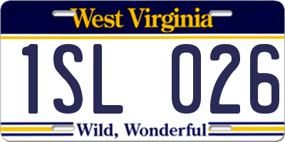 WV license plate 1SL026