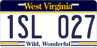 WV license plate 1SL027