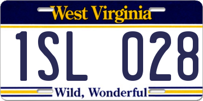 WV license plate 1SL028